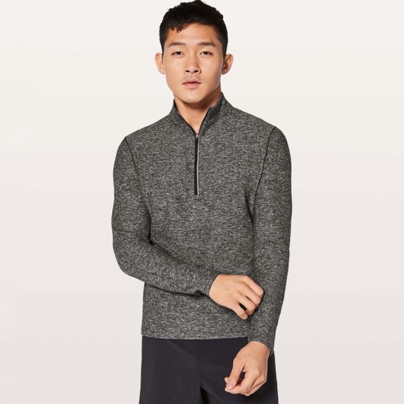 Lululemon Surge Warm 1/2 Zip In Heathered Black - Picture 1 of 11